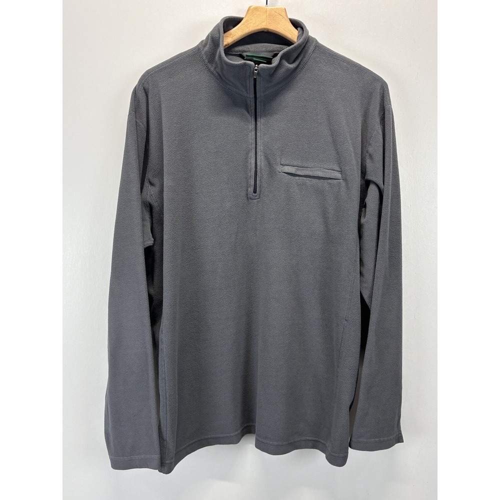 L.L. Bean Pullover Mens Extra Large Tall Grey Fleece Quarter 1/4 Zip Outdoors